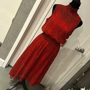 NWT $138 Nanette Lepore leaopard print shimmer dress